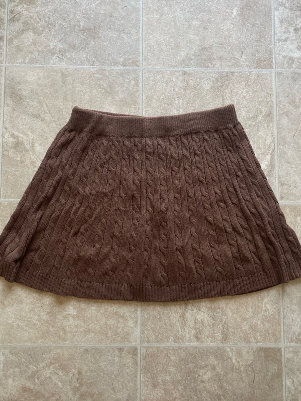 NWT American Eagle Cable Knit Sweater Mini Skirt Brown Medium